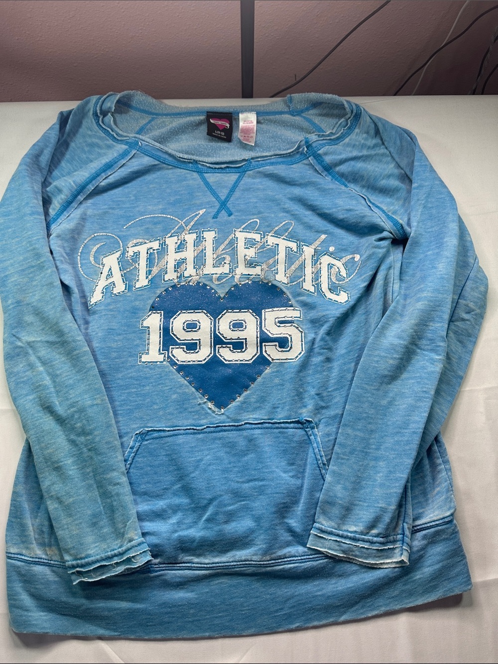Hard Candy Athletic 1995 Graphic Hoodie Blue Size Large